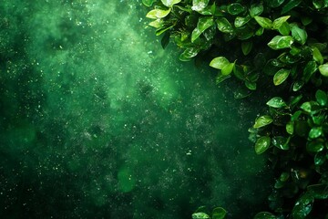 Fototapeta premium close-up of green leaves with a texture effect, creating a refreshing and natural feel