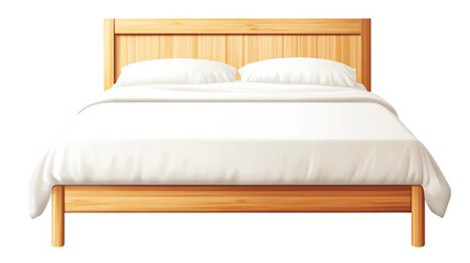 Inviting white bed with plush pillows, a serene bedroom setting for restful sleep