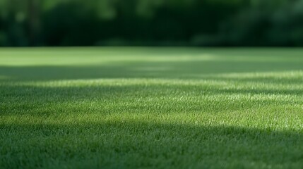 Softly Blurred Green American Football Field Background with Faint White Lines