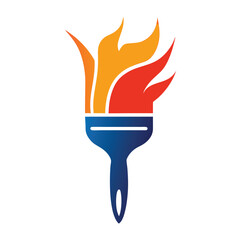 paintbrush logo design concept vector art and illustration