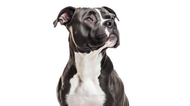 Strong and loyal dog gazes with confidence