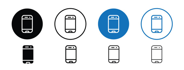 Set of 8 pixel perfect Smart Phone icon with 1 unexpanded, 1 silhouette, a sleek and modern smartphone icon representing mobile technology.
