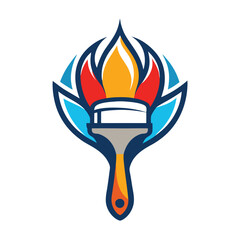 paintbrush logo design concept vector art and illustration