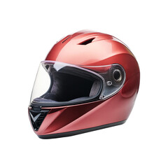 Fototapeta premium Red colour helmet on transparent background