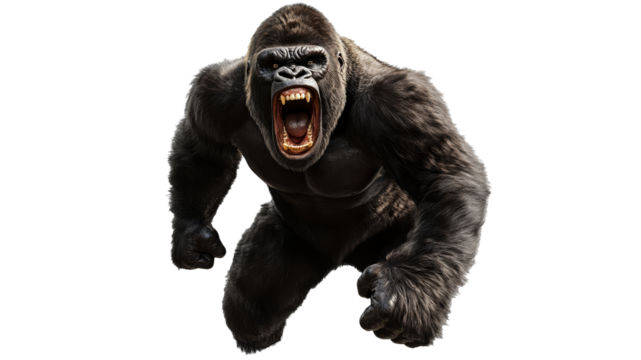 Gorilla shows aggression in the wild