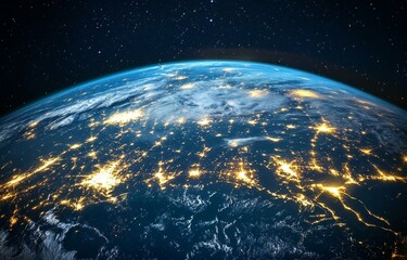 Obraz premium Earth at Night from Space