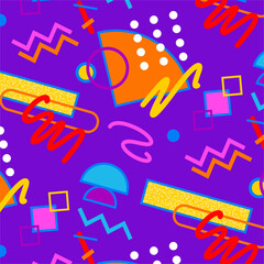 A seamless pattern in Memphis style