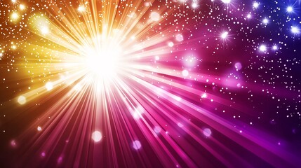 Fototapeta premium radiant starburst background with vivid colors and glittering effects