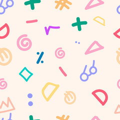 Seamless pattern with colorful geometric figures. Vector background for your design