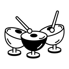 A hand drawn icon of drums 
