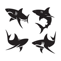 Minimalist Bull Shark silhouette, an elegant marine design - Bull Shark illustration - Minimalist Bull Shark vector - Fish silhouette
