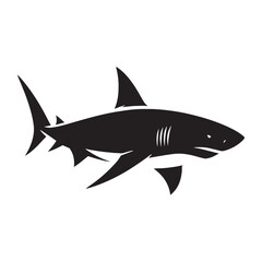 Sleek Bull Shark silhouette, a sharp marine-inspired vector - Bull Shark illustration - Minimalist Bull Shark vector - Fish silhouette
