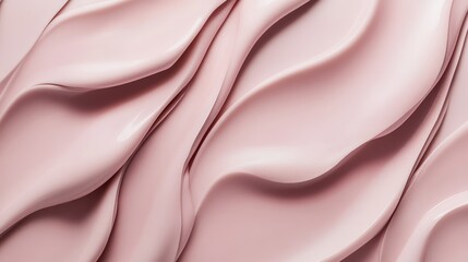 Obraz premium Macro shot of a deep hydration cream texture with soft waves, skincare beauty concept. No text, no people.