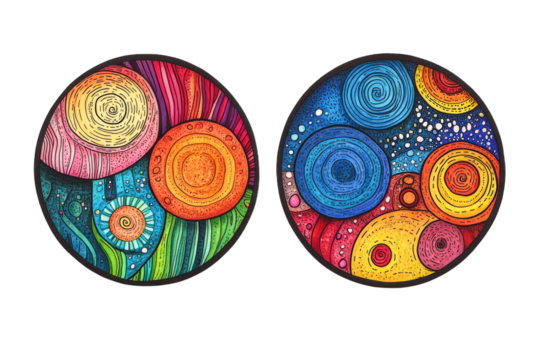 Vibrant abstract circular patterns