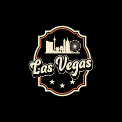 Fun vector design of Las Vegas city silhouette suitable for stickers or prints