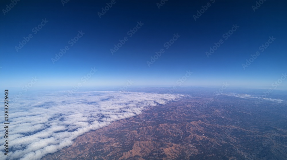 Poster high above the world, a breathtaking view reveals an expansive layer of soft clouds stretching acros