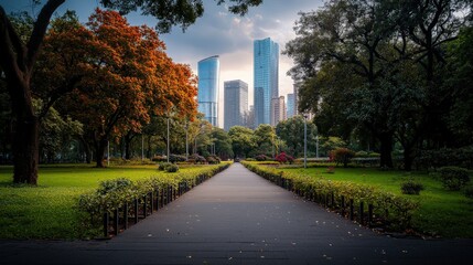 A modern urban infrastructure development, smart cities integrating technology and nature.