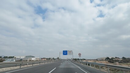 Photographed Spanish Highway Journey: AP7 (E15) Road Signs and Scenic Drive from Vera to Alicante
