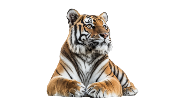 Majestic tiger resting in calm posture