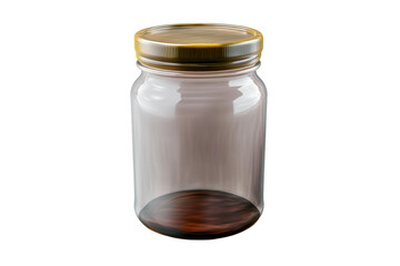 Clear jar with gold lid on white, cut out