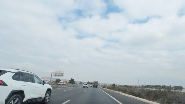 Photographed Spanish Highway Journey: AP7 (E15) Road Signs and Scenic Drive from Vera to Alicante