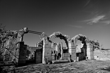 L'area archeologica di Mactaris,con i resti dell'antica città Romana,Makthar , Tunisia