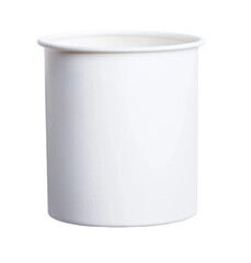 Empty white cup for beverage or display purposes, cut out