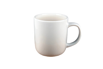 Empty white mug perfect for branding and design, cut out