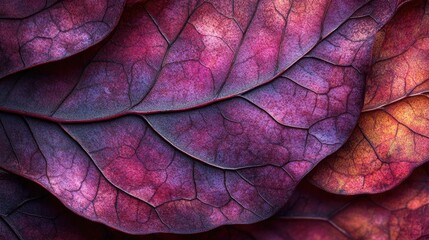 Close-up Autumn Leaves, Detailed Veins, Nature Background