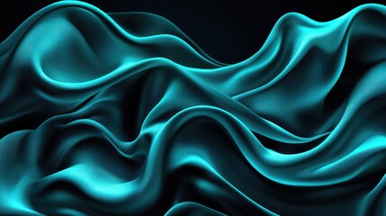 Obraz premium Smooth emerald silk background with realistic folds and delicate lighting, adding luxury to copy space. No text, no people.