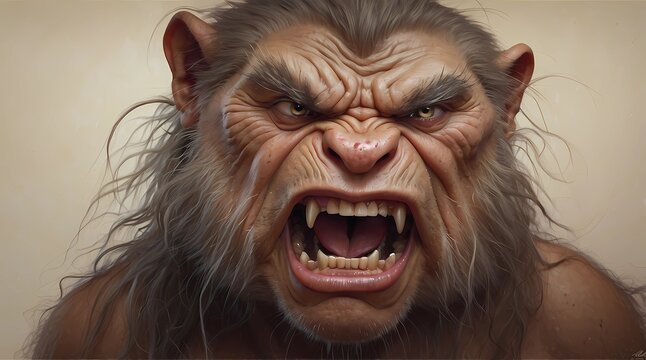 A monster with a big mouth and sharp teeth