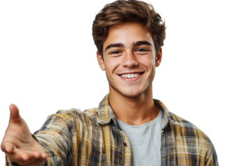 Warm welcome from a smiling young man