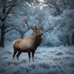 deer in the snow