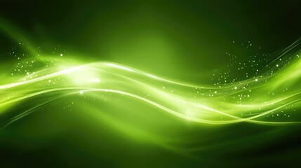 Fototapeta premium Vibrant lime green backdrop with soft glow and abstract lighting, creating an energetic copy space. No text, no people.