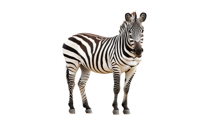 Fototapeta premium Striped zebra standing in a natural pose