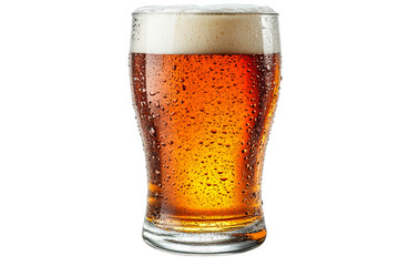 Refreshing amber beer in a chilled glass