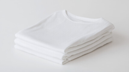 Three white shirts stacked on top of each other