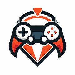 game controller logo design concept vector art and illustration
