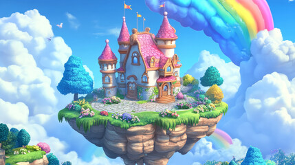 Purple Fantasy Sky With Floating