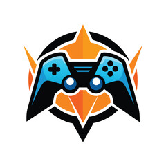game controller logo design concept vector art and illustration