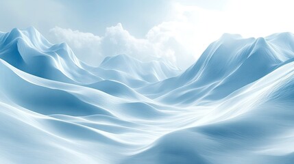 Icy Mountainscape, Digital Art, Abstract, Atmospheric, Use Stock photo