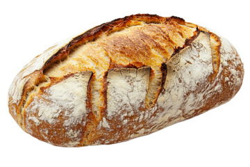 Freshly baked artisanal bread on a wooden surface