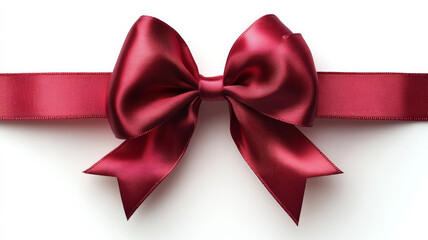 Fototapeta premium A red ribbon bow with a white background