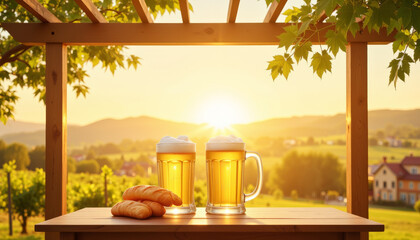 Ancient temple overlooking sea of stars under giant crimson moon, epic fantasy