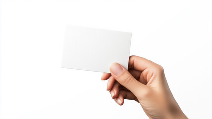 Fototapeta premium A hand holding a white card