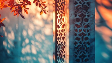 Elegant Wall Design with Intricate Patterns and Captivating Shadows