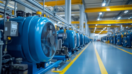 Fototapeta premium A blue machine with a fan on top