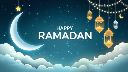 Naklejka premium happy Ramadan 