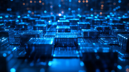 Obraz premium A blue background with many blue squares