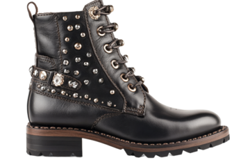 Stylish black ankle boots with decorative studs